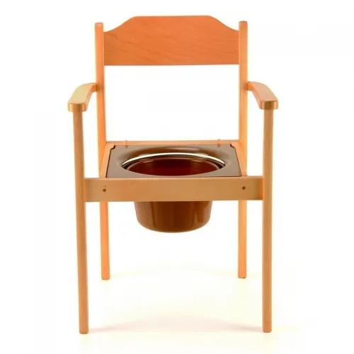 Křeslo klozetové dřevěné světlé Astra S—Pevné područky