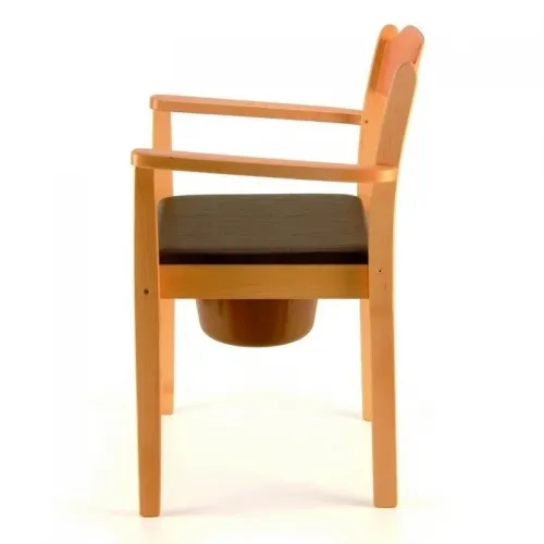 Křeslo klozetové dřevěné světlé Astra S—Pevné područky