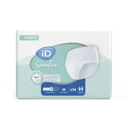 iD Pants Sensitive Medium Extra Plus—Kalhotky absorpční prodyšné 14 ks