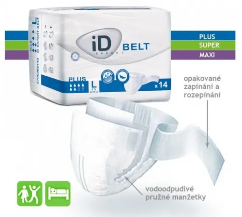 iD Belt Maxi M—Kalhotky absorpční s pásem 14 ks