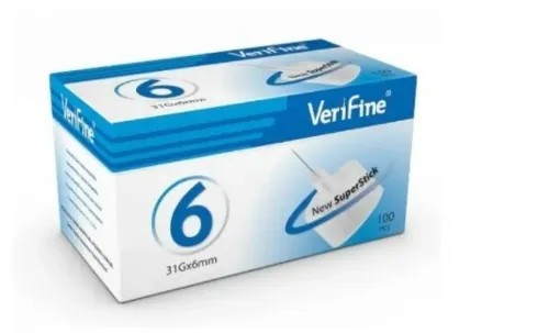 VeriFine 6 univerzální kanadské jehly 100 ks—Pro všechna inzulinová pera 31Gx6 mm