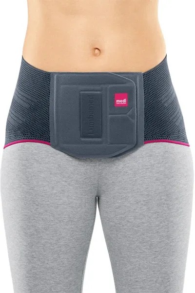 Bederní pás Lumbamed plus - stříbrná—S masážní pelotou, pánský, velikost III