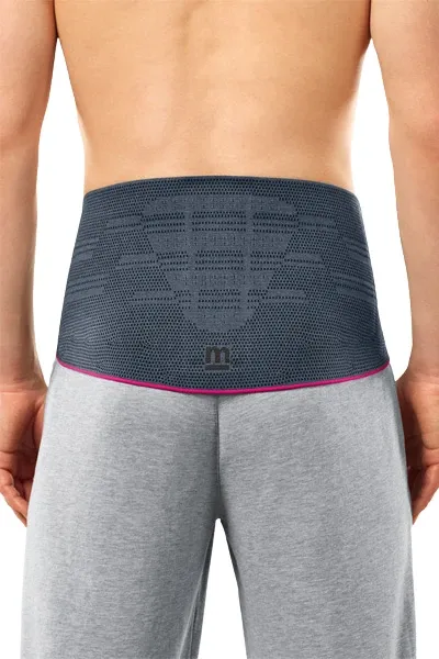 Bederní pás Lumbamed plus - stříbrná—S masážní pelotou, pánský, velikost IV