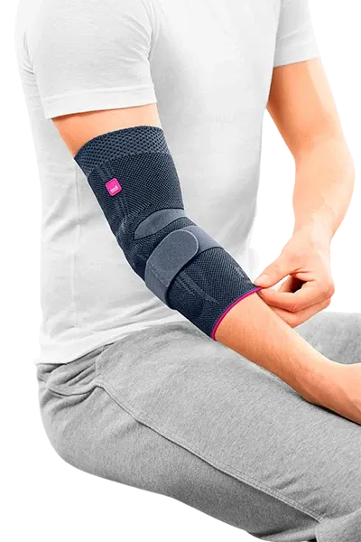 Bandáž lokte se silikonovými pelotami Epicomed—Velikost II, stříbrná