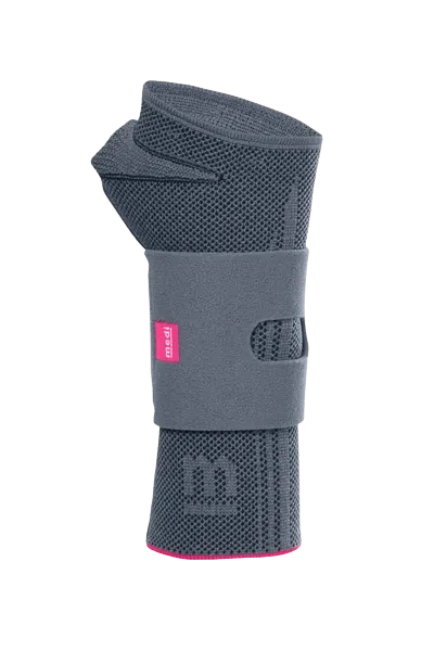 Bandáž zápěstí s dlahou Manumed active—Velikost III, stříbrná, pravá