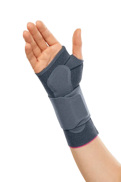 Bandáž zápěstí s dlahou Manumed active—Velikost III, stříbrná, levá