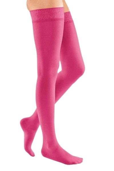 Stehenní punčochy mediven elegance (II.KT)—S lemem sensitive, velikost 5, barva Magenta, délka normal, se špicí