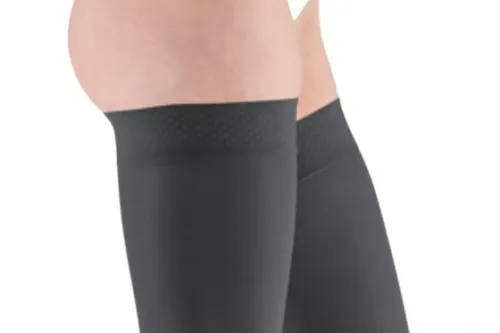 Stehenní punčochy mediven elegance II.KT—S lemem basic, velikost 7, barva anthracite, délka normal, se špicí