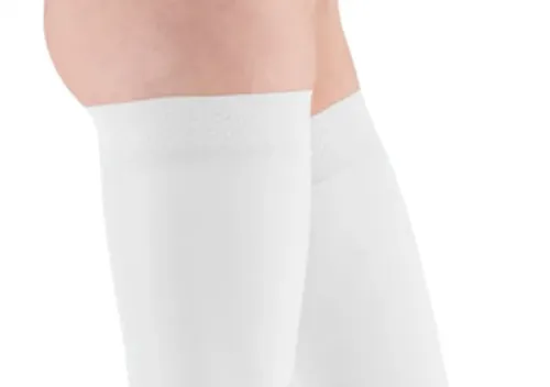 Stehenní punčochy mediven elegance II.KT—S lemem basic, velikost 7+, barva white, délka normal, se špicí