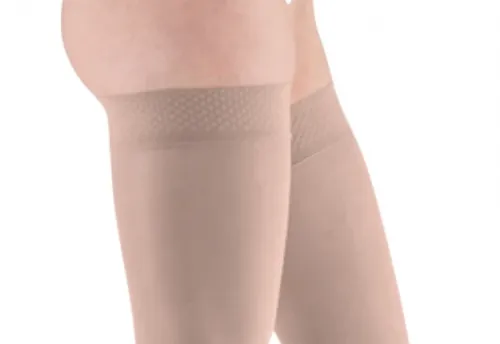 Stehenní punčochy mediven elegance II.KT—S lemem basic, velikost 5, barva cashmere, délka normal, se špicí