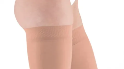 Stehenní punčochy mediven elegance II.KT—S lemem basic, velikost 2, barva Magenta, délka normal, se špicí