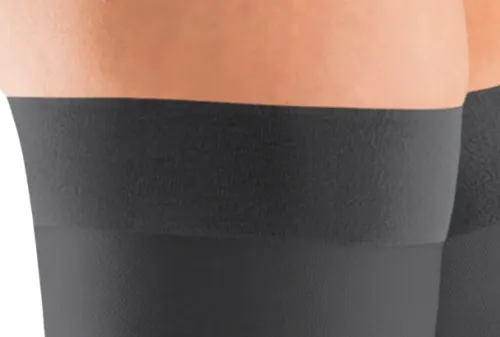 Stehenní punčochy s lemem mediven plus (II.KT)—Velikost 4, barva anthracite, délka normal, bez špice