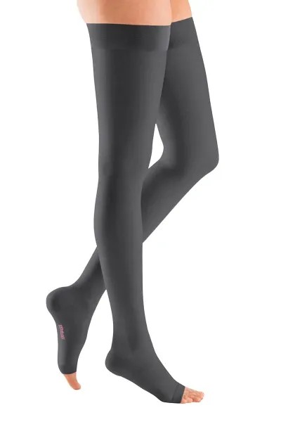 Stehenní punčochy s lemem mediven plus (II.KT)—Velikost 2, barva anthracite, délka normal, bez špice
