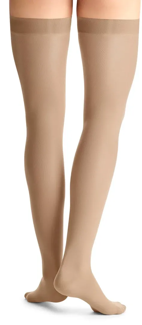 Kompresní stehenní punčochy JOBST Opaque - IV—Kratší délka, karamelová barva, se špicí