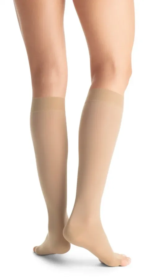 Kompresní lýtkové punčochy JOBST Ultra sheer - IV—Kratší délka, karamelová barva, bez špice