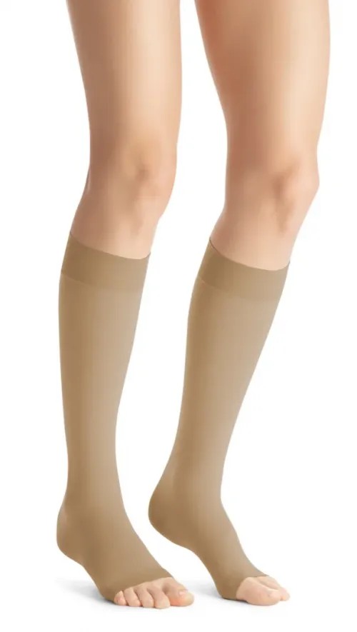 Kompresní lýtkové punčochy JOBST Opaque - II—Běžná délka, tělová barva, bez špice