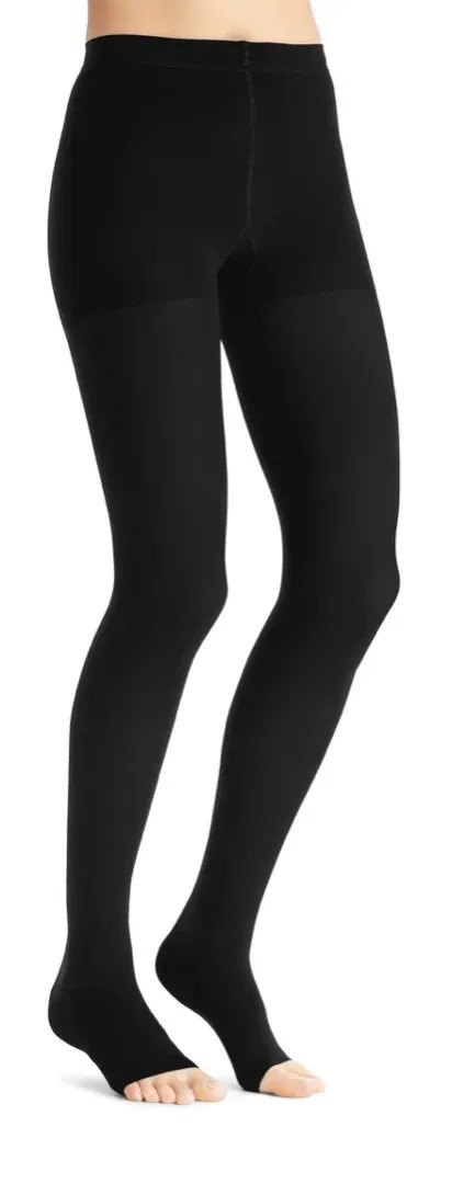 Kompresní punčochové kalhoty JOBST Opaque - V—Běžná délka, černá barva, bez špice