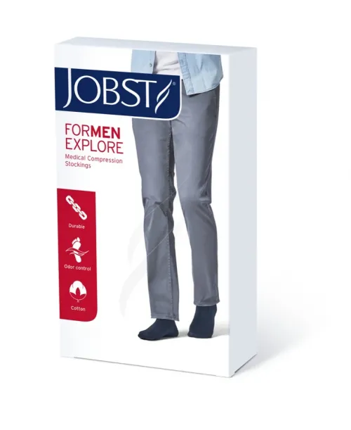Kompresní lýtkové punčochy JOBST forMen -  II—Běžná délka, černá barva, se špicí