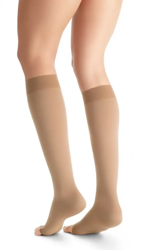 Kompresní lýtkové punčochy JOBST Opaque - II—Kratší délka, karamelová barva, bez špice