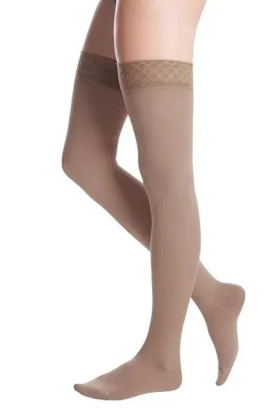 Polostehenní punčochy s krajkou MAXIS MICRO(II.KT)—Velikost 5, barva bronz, délka normal, se špicí