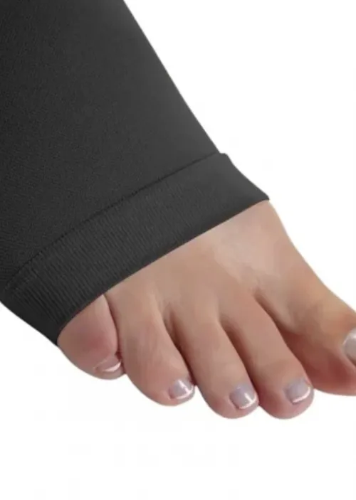 Polostehenní punčochy s krajkou MAXIS MICRO(II.KT)—Velikost 7, barva černá, délka krátká, bez špice