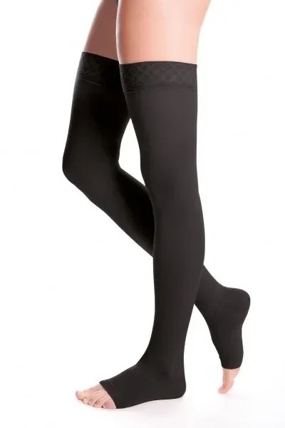 Polostehenní punčochy s krajkou MAXIS MICRO(II.KT)—Velikost 4, barva černá, délka normal, bez špice