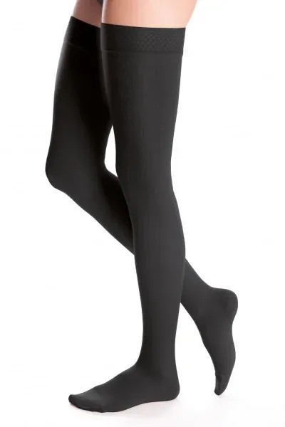 Stehenní punčochy s lemem MAXIS MICRO (II.KT)—Velikost 8, barva černá, délka normal, se špicí