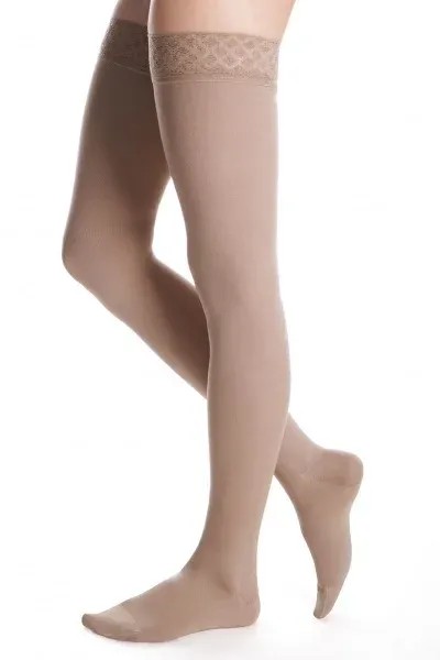 Stehenní punčochy s krajkou MAXIS MICRO (II.KT)—Velikost 5, barva bronz, délka normal, se špicí