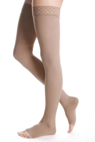 Stehenní punčochy s krajkou MAXIS MICRO (II.KT)—Velikost 8, barva bronz, délka normal, bez špice