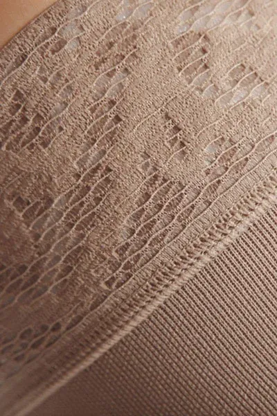 Stehenní punčochy s krajkou MAXIS MICRO (II.KT)—Velikost 6, barva bronz, délka normal, bez špice