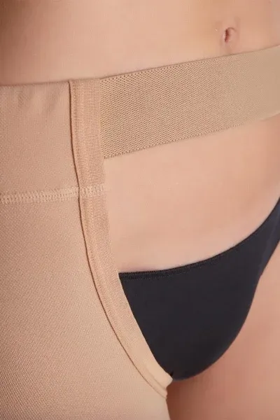 Stehenní punčochy s upínáním MAXIS MICRO (II.KT)—Velikost 1, barva bronz, délka krátká, bez špice, LEVÁ