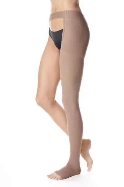 Stehenní punčochy s upínáním MAXIS MICRO (II.KT)—Velikost 1, barva bronz, délka normal, bez špice, LEVÁ