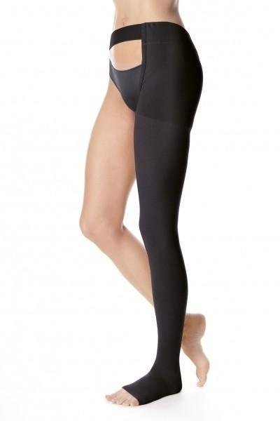 Stehenní punčochy s upínáním MAXIS MICRO (II.KT)—Velikost 1, barva černá, délka normal, bez špice, LEVÁ