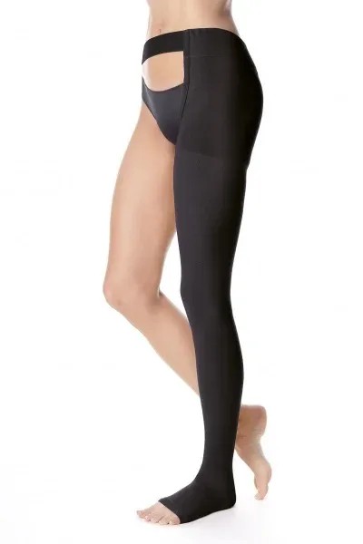 Stehenní punčochy s upínáním MAXIS MICRO (II.KT)—Velikost 2, barva černá, délka normal, bez špice, PRAVÁ