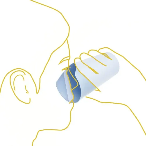 Hrnek s výřezem pro nos HA 4260—Bílá barva