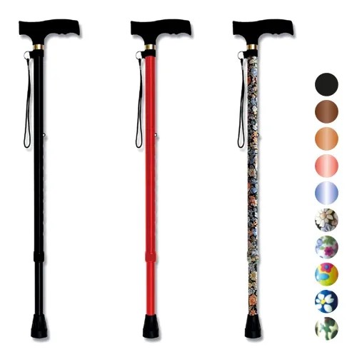 Duralová hůl 401 A—Nastavitelná, barva květina KVB (žlutá)