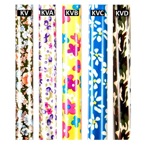 Duralová hůl 411 A—Skládací, barva květina KVC (modrá)