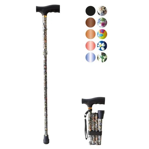 Duralová hůl 411 A—Skládací, barva květina KVD (khaki)